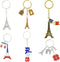 Juvale 6 Pack Paris Keychain, France Souvenir Gift, Eiffel Tower, French Flag, and Arc de Triomphe Metal Key Rings...