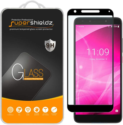 Supershieldz (2 Pack) Designed for T-Mobile (Revvl 2 Plus) Tempered Glass Screen Protector, (Full Screen Coverage) Anti Scratch, Bubble Free (Blac...