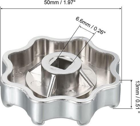 PATIKIL Round Wheel Handle, 2 Pack Faucet Handles Refrigerant Manifold Gauges Knob Square Broach Handwheel Replacement, Plastic...