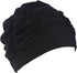 Women Ladies Pleated Cloth Fabric Swimming Hat Swim Hat Cap Bathing Cap Black...