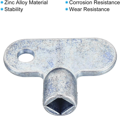 PATIKIL Radiator Valve Keys Set, 9 Pack Zinc Alloy Square Socket Vent Air Valve Key Wrench Plumbing Bleeder Tool for Radiator Heater Faucet, Silve...