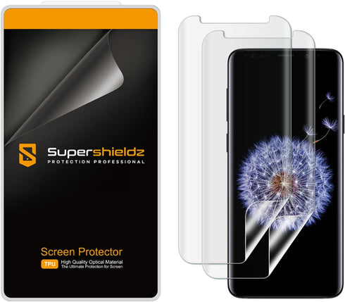 Supershieldz (2 Pack) Designed for Samsung (Galaxy S9 Plus) Screen Protector, High Definition Clear Shield (TPU)...