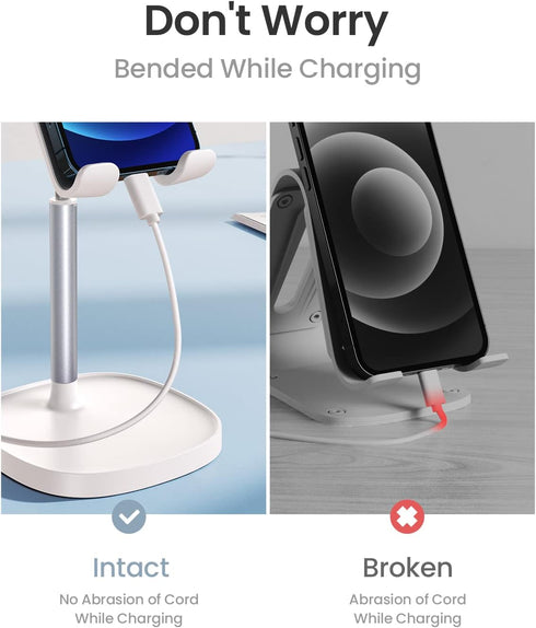 LISEN Desk Organizers and Accessories Workspace Cell Phone Stand White Height Angle Adjustable Stable Holder Sturdy Stand for 4-10in iPhone 13 Pro...