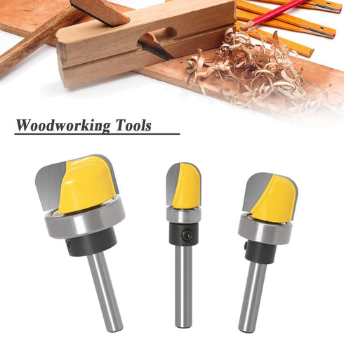 Mesee 3 Pieces Bowl and Tray Template Router Bit Set with Bearing Guide Dish Carving Router Bits Woodworking Milling Cutter Tool, 1/4 Inch Shank...