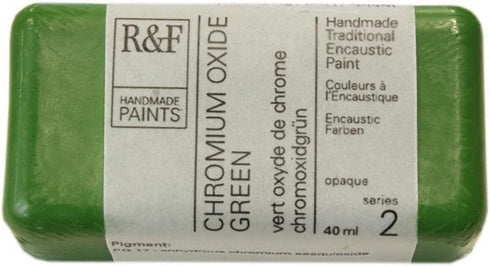 R&F Handmade Paints 1025 Encaustic Paint 40ml, Chrome Oxide Green...