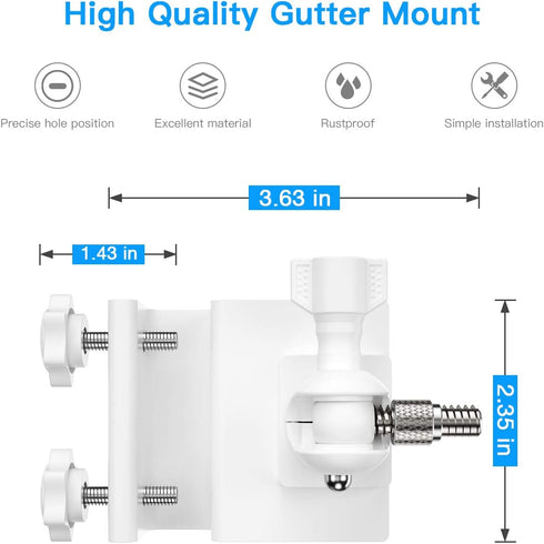 HOLACA Gutter Mount for Arlo Pro 4 eufyCam 2C Pro E and 2 E20 E40 L20,Arlo Essential,Arlo Pro 2,Arlo Pro 3,Wyze Cam Outdoor,Arlo GO,Arlo Ultra Ult...