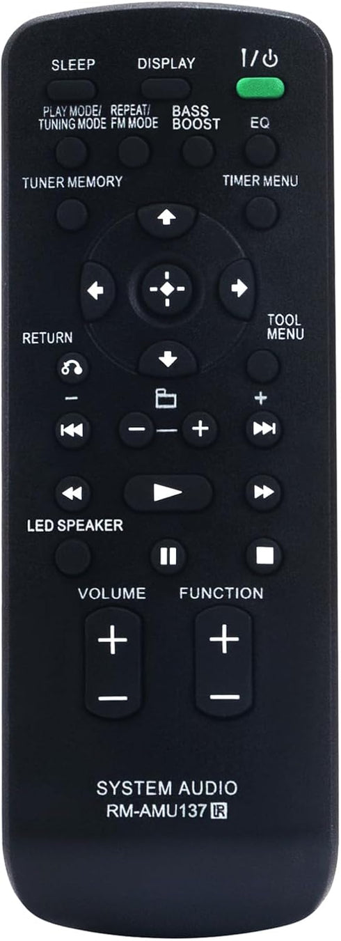 RM-AMU137 Replaced Remote fit for Sony Home Audio Docking System RDH-GTK33Ip RDH-GTK11iP FST-GTK11iP FST-GTK33iP Sub RM-AMU009 CMT-FX300i SS-CFX20...