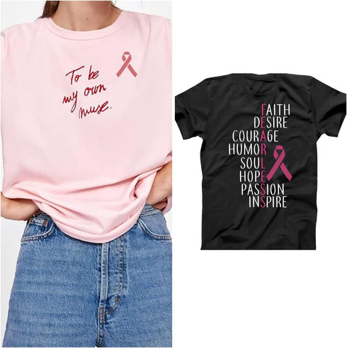 2 Pcs Breast Cancer Raise Awareness Ribbon Stencils A4 Size, Reusable Stencils for Painting on Wood Cloth for Breast Cancer Event 8.3"x11.7"...