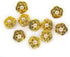 20 pcs Faux Pearl Core Golden Electroplated Openwork Metal Weaving Flower Sewing Shank Buttons - 20mm - 13/16"...