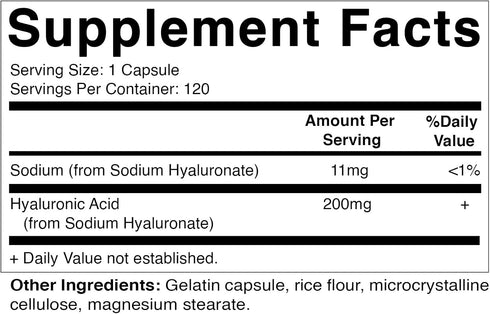 Vitamatic 2 Pack Hyaluronic Acid Supplements 200mg - Supports Healthy Connective Tissue and Joints - Promote Youthful Healthy Skin - Total 240 Cap...