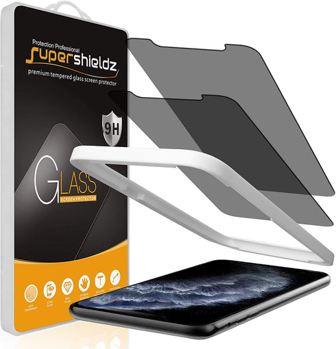 Supershieldz (2 Pack) Designed for Apple iPhone 11 Pro, iPhone XS and iPhone X (5.8 inch) (Privacy) Anti Spy Tempered Glass Screen Protector with ...
