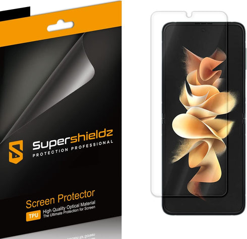 Supershieldz (2 Pack) Designed for Samsung Galaxy Z Flip 3 5G Screen Protector, (Full Coverage) High Definition Clear Shield (TPU)...