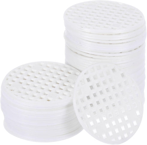 PATIKIL Flower Pot Hole Mesh Pad, 60Pcs 1.8 Inch/4.5cm Round Rigid Bonsai Drainage Mesh Grid Screen Bottom Grid Mat for Garden, White...