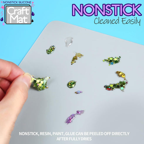 LEOBRO Silicone Mats for Crafts, 2 Pack Silicone Mat for Jewelry Resin Casting Molds, 11.69" x 8.26" Silicone Mats for Epoxy Resin, Resin Molds, D...