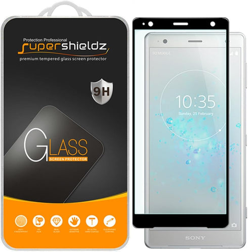 Supershieldz Designed for Sony (Xperia XZ2) Tempered Glass Screen Protector, (Full Cover) (3D Curved Glass) Anti Scratch, Bubble Free (Black)...