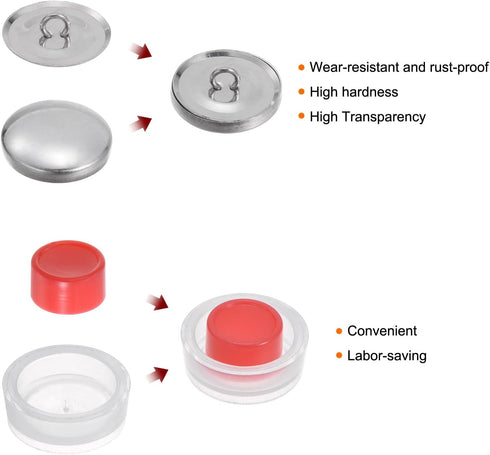 HARFINGTON 150 Sets Self Cover Button Kit 36L 0.9" 23mm with Wire Backs Aluminum Buttons to Cover Fabric Button Maker Covered Buttons Kit with 2 T...