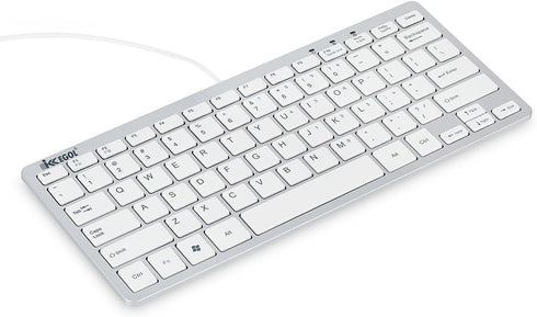 iKKEGOL USB Slim Mini Wired 78 Key Small Super Thin Compact Keyboard for Desktop Laptop PC Win 7 Mac (White)...