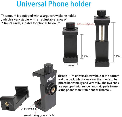 Helmet Chin Mount for Mobile Phone and GoPro, Motorcycle Strap Holder for iPhone Samsung,Compatible with GoPro Hero 9,8,7,6,5,4/3, Insta360 One R,...