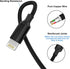 Multi 3 in 1 USB Long iPhone Charging Cable, 1.8M/5.9Ft Nylon Braided Universal Phone Charger Cord USB C/Micro USB/Lightning Connector Adapter for...