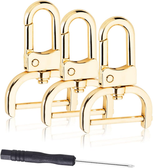 6 Pack 1 Inch Detachable Snap Hook Swivel Clasp, Metal Lobster Claw Clips Clasp with Screwdriver for Replacement Purse Keychain Hardware, Keyring ...