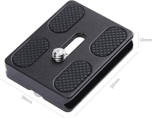 2 PCS Camera PU50 Quick Release Plate with 1/4'' Screw, Aluminum Alloy Universal 38mm Camera Plates Mount for Arca Swiss Clamp Ball Head Gimbals T...