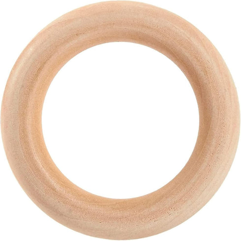 20 Pack Unfinished Natural Wood Rings for Crafts, Macrame Supplies, Jewelry Making, and Unfinished Wood Crafts (2.1 in Wooden Rings)...