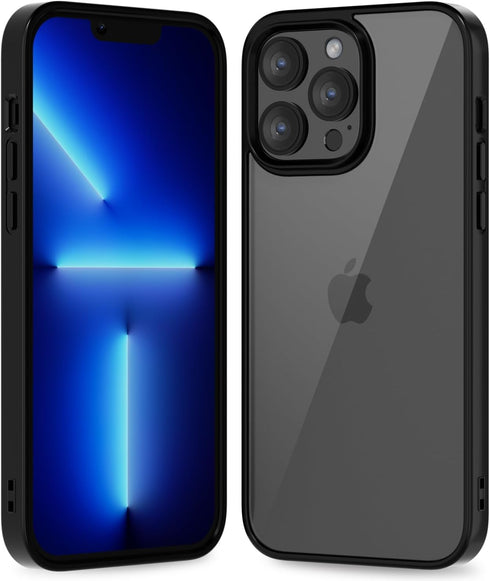 oakxco Thin Slim Clear case for iPhone 13 Pro Max, Transparent Hybrid Hard Shell Plastic & Soft Silicone Rubber Bumper, Non-Yellow Acrylic Protect...