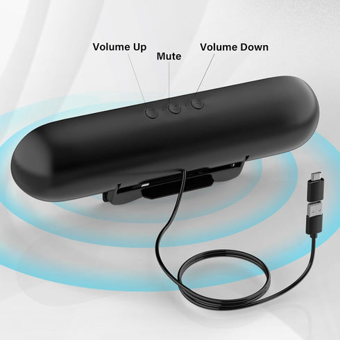 Computer Speakers for Desktop Monitor,Single USB Speakers for Desktop PC,Laptop Speaker with Loud Sound,Volume Control Easily Clamps to Monitors(U...