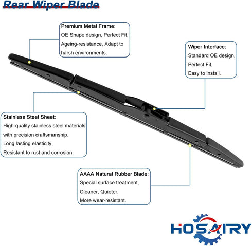 Rear Wiper Arm Blade Set for Honda CRV 2012-2016, for Toyota Highlander/Prius V / RAV4 2006-2015 Rear Windshield Wiper Arm Blade Assembly 76720-T0...
