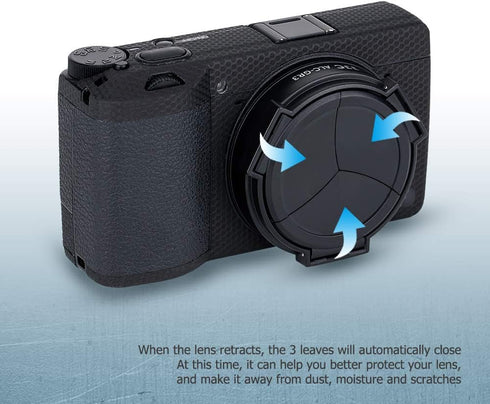 JJC Auto Open and Close Lens Cap Cover for Ricoh GR III GR III HDF GR3 GR3 HDF Digital Camera, Dustproof and Anti-Scratch Lens Protector No Need t...
