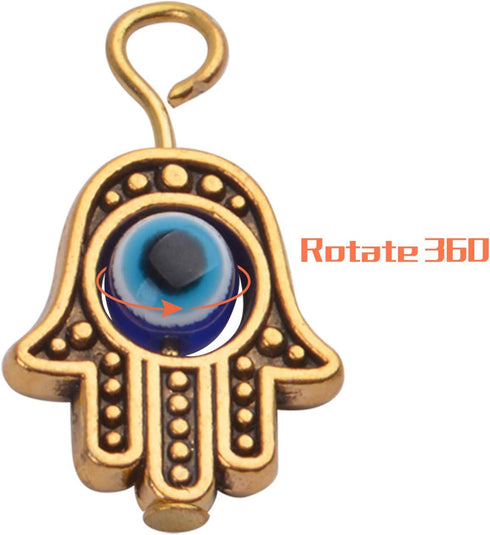 40pcs Antique Hamsa Hand Evil Eye Charms Hand of Fatima Pendants Jewelry Findings Accessory for DIY Necklace Bracelet Crafting Supplies,Gold & Sil...