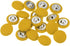 20pcs 24L Fabric Cloth Covered Button 15mm Round Holes Metal Shank Sewing Buttons for Suits Dress Blouses, Yellow...