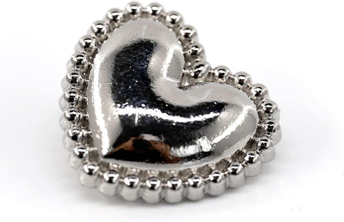 20 pcs Electroplated Silver Metal Heart Sewing Shank Coat Buttons -23mm -7/8"...