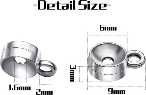 100pcs Tibetan Antique Silver Connectors Bails Beads Column Bail Beads Dangle Hanger Tube Bead with Loop for European Charm Bracelet Pendants Jewe...