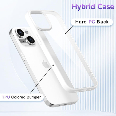 oakxco Thin Slim Clear case for iPhone 15 iPhone 14 iPhone 13 Case, Transparent Hybrid Hard Shell Plastic & Soft Silicone Rubber Bumper, Non-Yello...