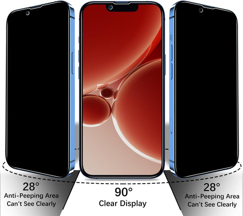 HPTech 2 Pack Privacy Screen Protector for iPhone 13 Pro Max and iPhone 14 Plus 6.7-inch Anti-Spy Tempered Glass, Anti Scratch, Bubble Free...