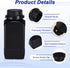 PATIKIL 2 Pcs 1000ml Reagent Bottles, HDPE Wide Mouth Square Bottles with Screw Cap for Lab Water Reagent Liquids Solid Sample Storage Seal, Black...