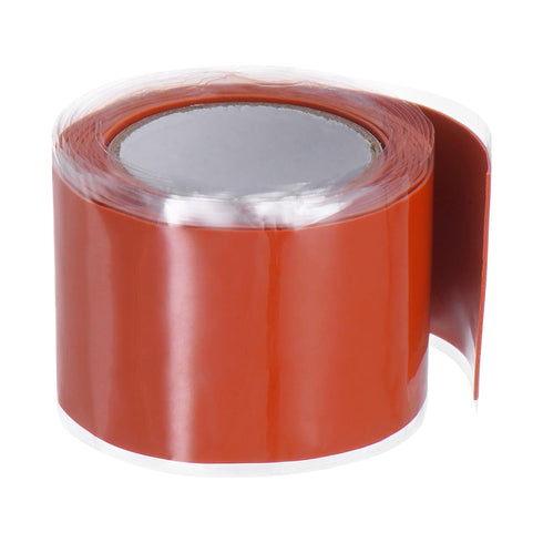 Self Fusing Silicone Tape 1" x 3ft x 0.02" Waterproof Sealing Plumbing Rubber Tape for Water Pipe Hose Leak Silicone Grip Repair Seal, Red...