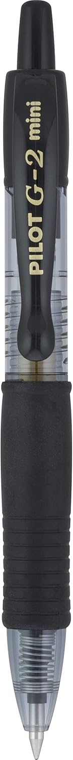PILOT G2 Mini Premium Retractable Gel Roller Pen, Fine Point, 0.7mm, Black Ink, 6 Count...