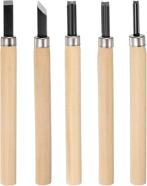 5pcs Wood Carving Knife Set Big/Mid/Small 65# Manganese Steel Hand Carving Tools Wood Chisels for Sculpting Woodworking...