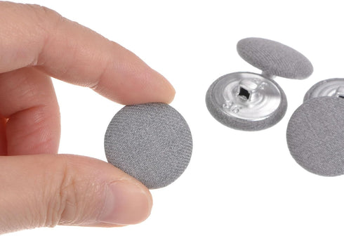 20pcs 36L Fabric Cloth Covered Button 23mm Round Metal Shank Sewing Buttons for Suits Dress Blouses, Grey...