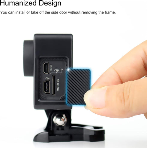 Frame Mount Case for GoPro Hero 4 3 3+ with Lens Cap and Side Door Cap Protective Wire Connectable Skeleton Housing Case Accessories Kit for GoPro...