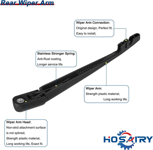 Rear Wiper Arm Blade Set for Subaru Forester 2005-2017, for Subaru Impreza Legacy 2003-2019, for Subaru Outback 2005-2019, for Subaru Tribeca 2008...