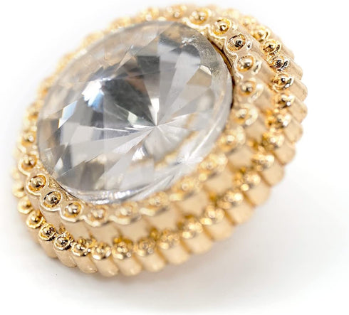 20 pcs Exquisite Rhinestone Golden Round Metal Sewing Shank Buttons for Coats -18mm -11/16"...