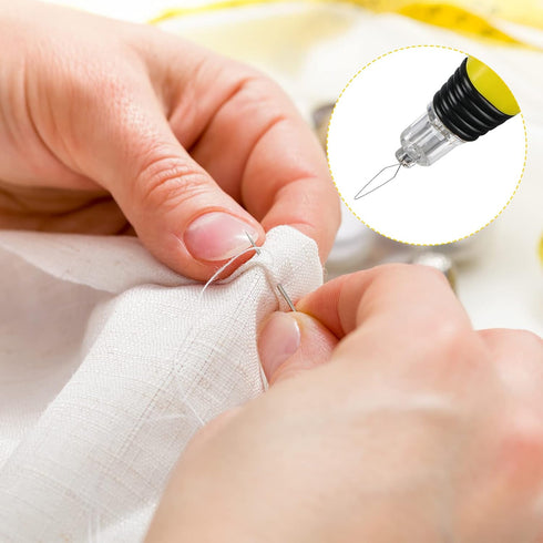 WILLBOND LED Needle Threader Sewing Tools Lighted Plastic Wire Loop DIY Needle Threader Illuminated Hand Machine Sewing Tool for Stitch Crafting Y...