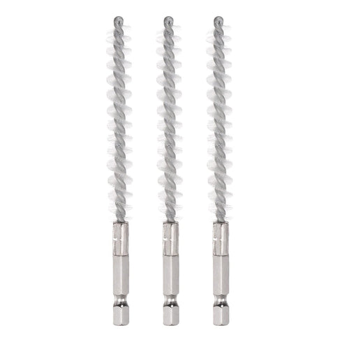 3pcs Nylon Bore Brush 8mm Dia Cleaning Wire Brush with Handle 1/4 Inch Hex Shank for Tubes, Ports, Bearings...