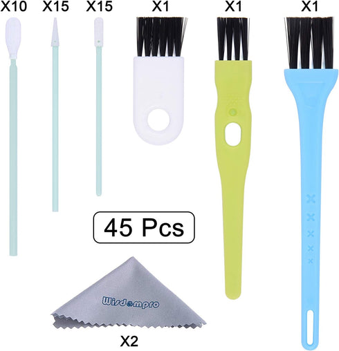 45 Pcs Cell Phone Cleaning Kit, Wisdompro USB Charging Port Cleaner and Headphone Jack Brush Tool Set Compatible with iPhone, iPad, Airpod, Laptop...