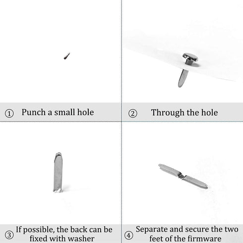 100 Pcs Brass Paper Fasteners, 8x17mm Plated Mini Brads for Scrapbooking Crafts DIY Projects (Silver)...