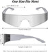 Futuristic Wrap Around Sunglasses Y2K Silver Trendy Rimless Glasses Cyberpunk Eyewear for Women Men Rave Party...