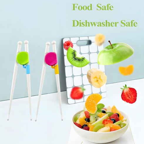 Kids Chopsticks Training, 4 Pairs Easy to Use Learning Chopsticks for Toddlers...